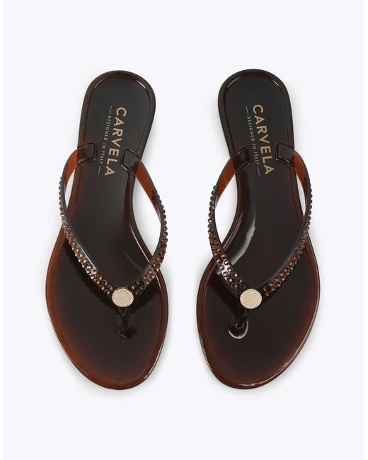 Carvela Kurt Geiger White Arena Jewel Sandal Flat Sandals
