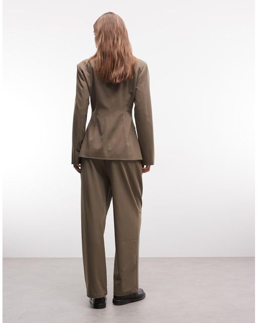Reclaimed Vintage Natural Tailored Pleat Detail Pants