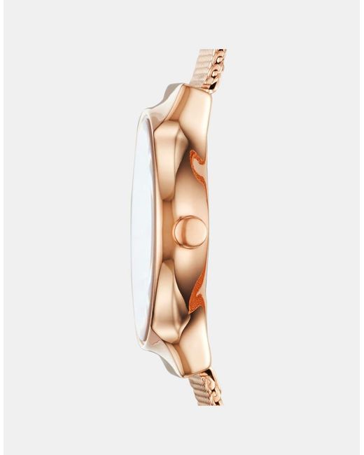 Skagen White Freja Lille Two-Hand, Rose- Tone Stainless Steel Watch