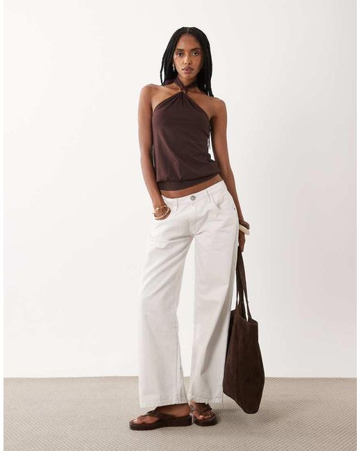 Cotton On White Ada Beaded Halter