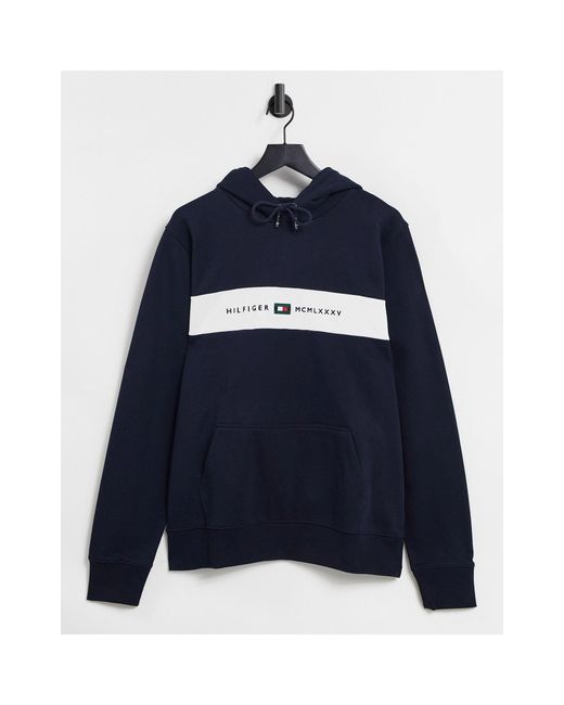 Tommy Hilfiger Chest Stripe Logo Hoodie 