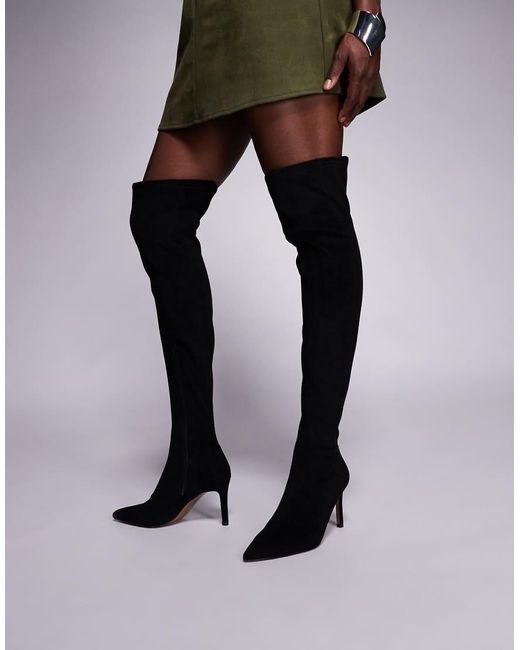 ASOS Black Kalani High-heeled Over The Knee Boots