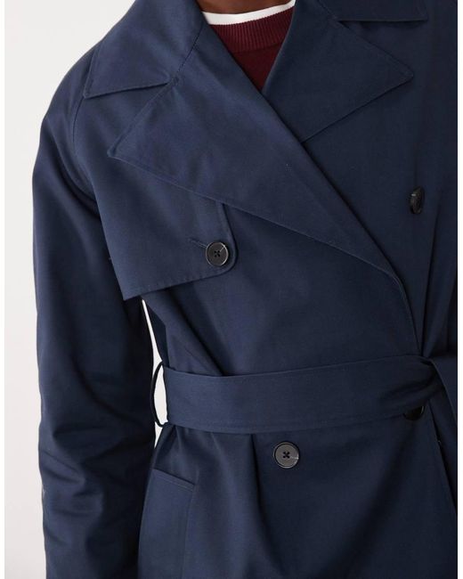 ASOS Blue Oversized Trench Coat for men
