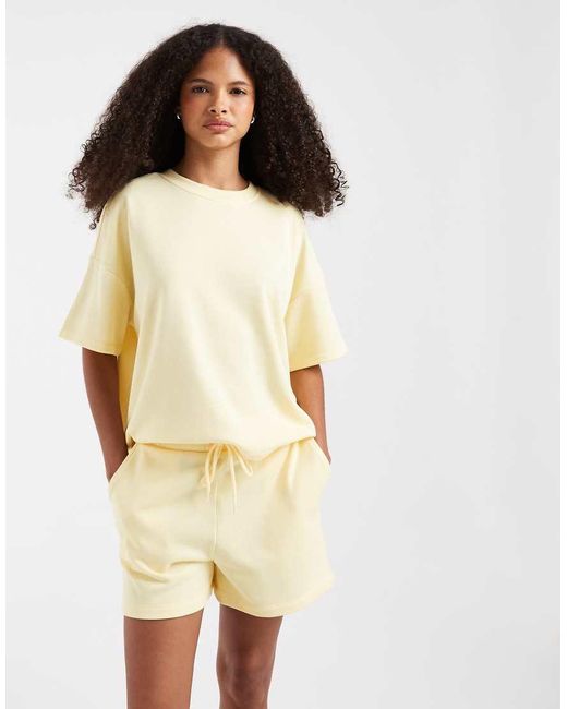 Pieces Natural High Waist Sweat Shorts Co-Ord