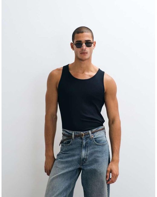 ARKET Blue Ribbed Tank Top for men