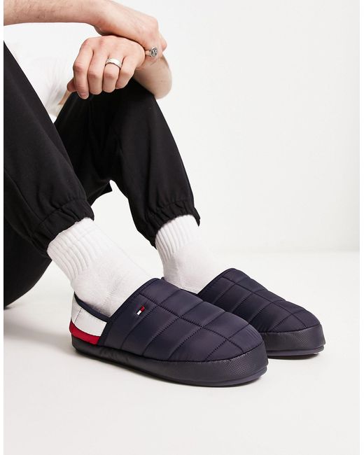Tommy Hilfiger Comfortabele Gewatteerde Pantoffels in het Blauw voor heren  | Lyst NL