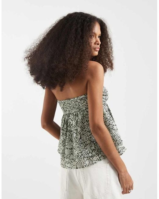 Motel Gray Belira Paisley Bloom Bandeau Top