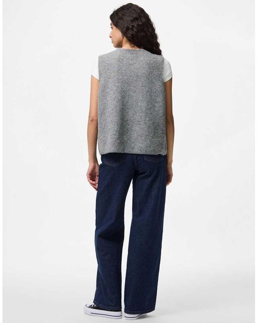 Pieces Blue Knitted Vest