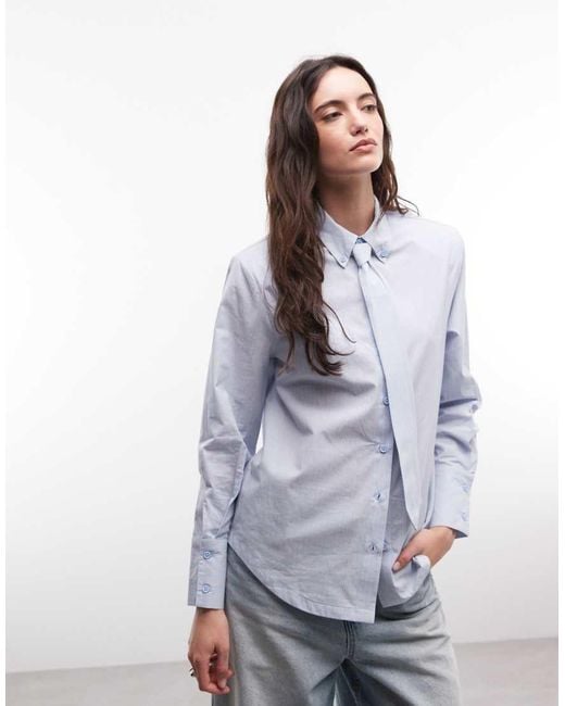 ASOS Blue Shirt With Tie