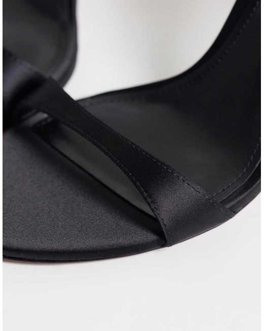 Mango White Heeled Classic Sandal With Ankle Tie