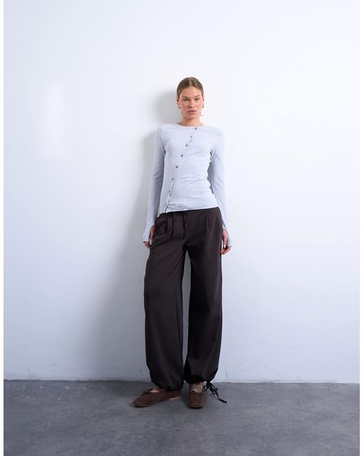 TOPSHOP White – asymmetrisches, langärmliges oberteil