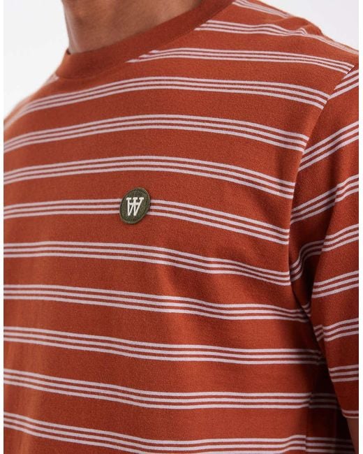 DOUBLE A by WOOD WOOD Red 100% Cotton Easton T-shirt for men