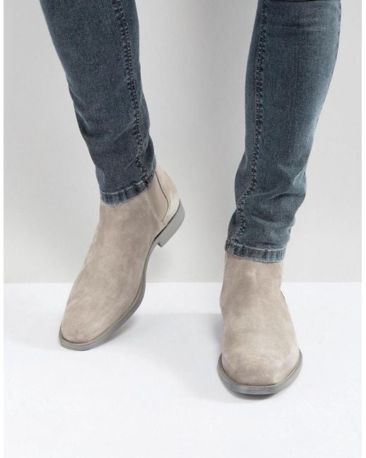 ALDO Vianello Suede Chelsea Boots In Gray for men