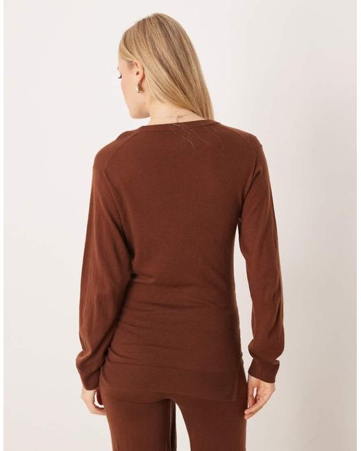 Mango Brown Kendrik Tie Waist Jumper Co-Ord