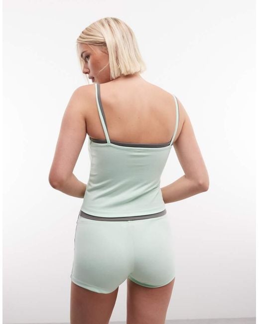 Collusion Green Sporty Double Layer Cami Top Co-ord