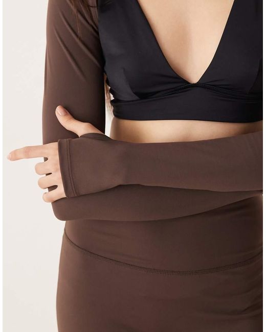 Gina Tricot Brown Mix And Match Soft Yoga Bolero