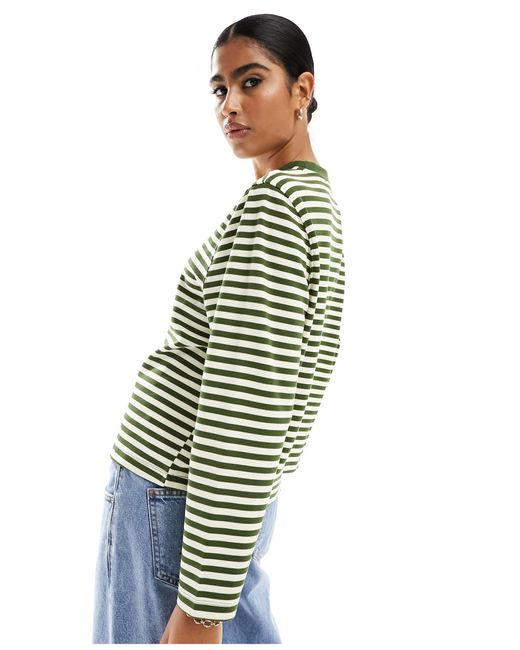 Mango Green Stripe Sweatshirt