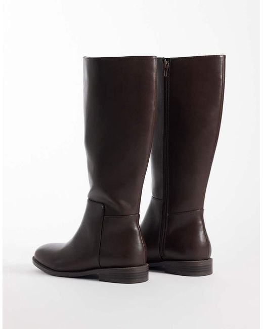 London Rebel Brown Paloma Refined Riding Boots