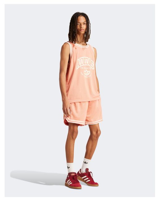 Adidas Originals Pink Varsity Tank Top for men