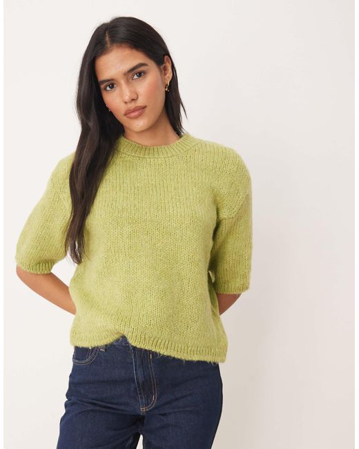 Jdy Green Short Sleeve Knitted Jumper
