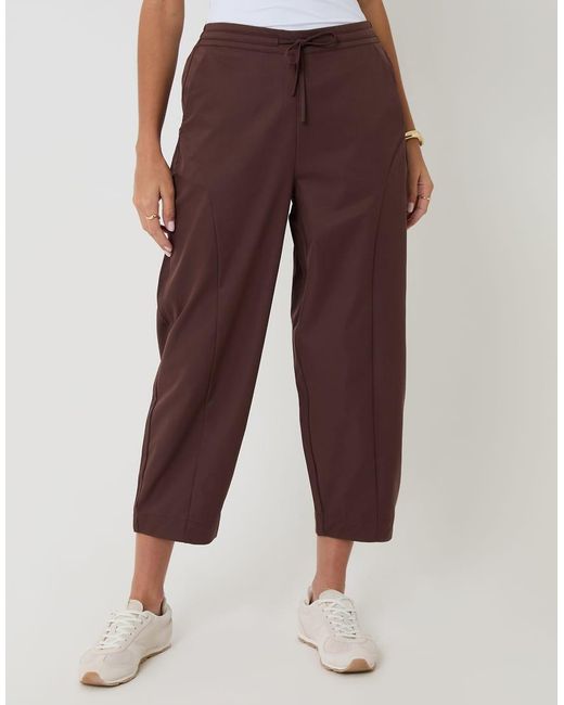 Threadbare Red Curved Seam Barrel Leg Trousers