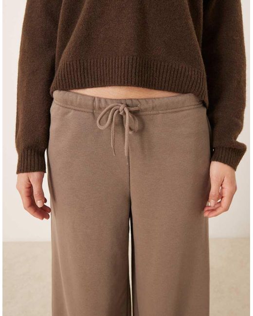 Gina Tricot Natural Low Waist Drawstring Sweatpants