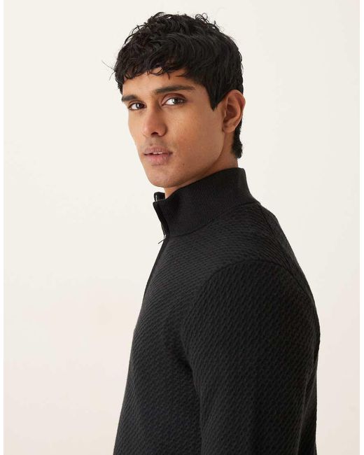 Abercrombie & Fitch Black Quarter Zip Jumper for men