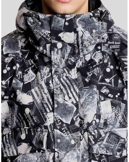 Lyle & Scott Gray Mid Jackets Printed Smock Jacket for men