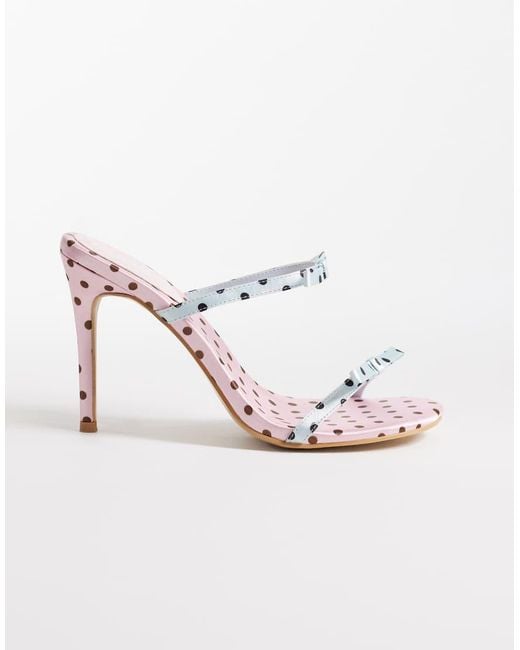 Kaiia Multicolor Exclusive Contrast Bow Detail Kitten Heels