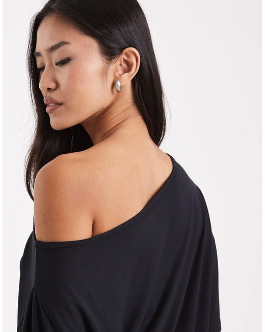 Collusion Black Off Shoulder Drapey Top