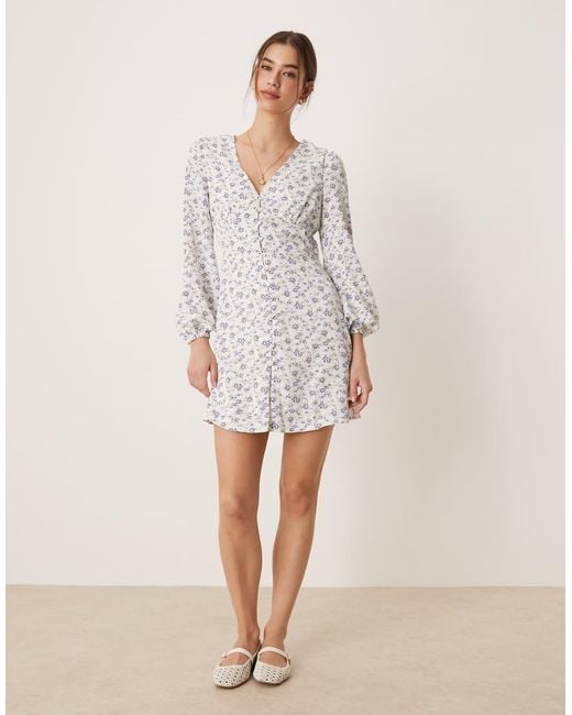 Glamorous Natural Button Front Mini Dress