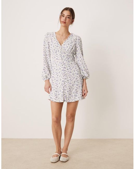 Glamorous Natural Button Front Mini Dress