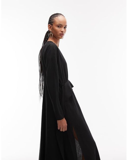ARKET White Peplum Maxi Dress With Wide Sleeves