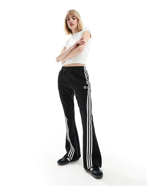 Adidas Originals White 3 Stripe Flared leggings