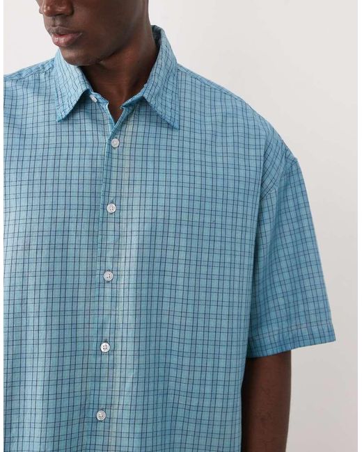 Jack & Jones Blue Overdye Plaid Shirt for men
