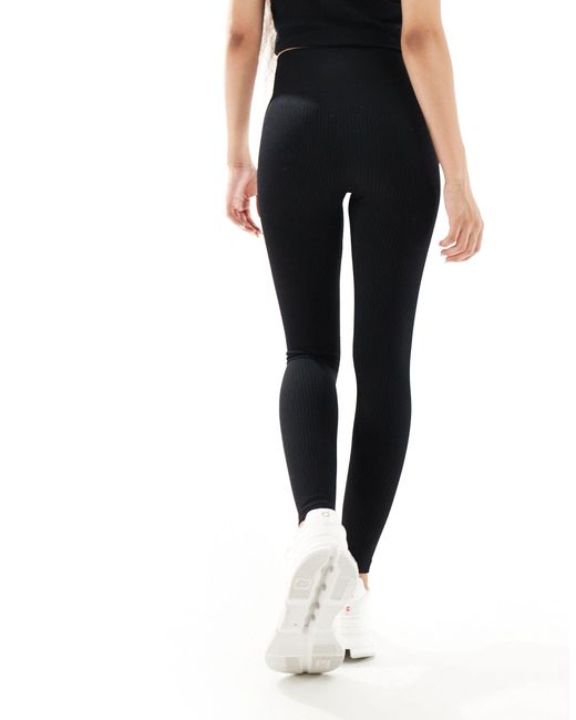 ASOS 4505 Black Petite – icon – nahtlose, gerippte sport-leggings