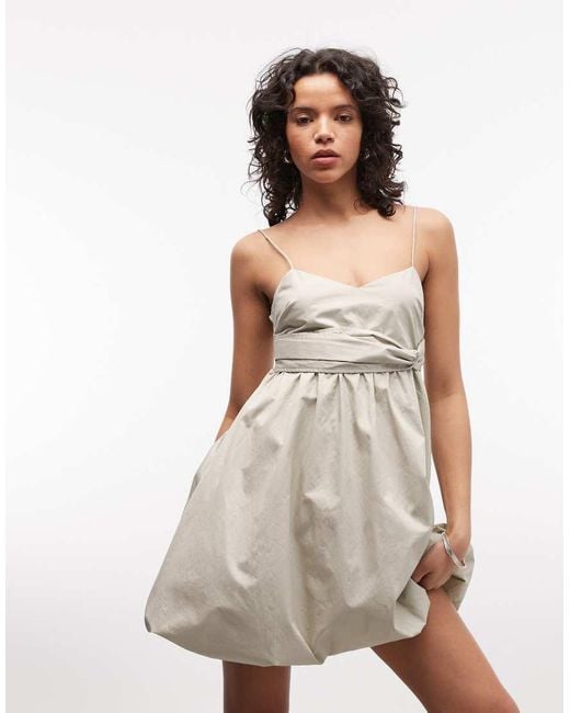 ARMANI EXCHANGE Natural Puff Ball Mini Dress