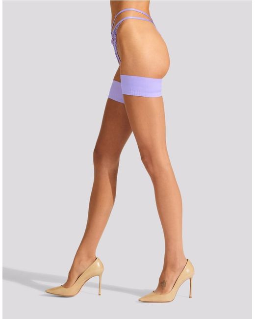 Ann Summers Purple Plain Top Hold Ups