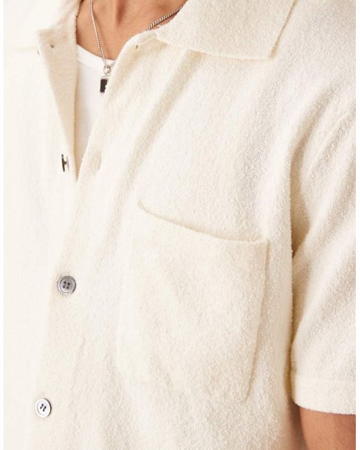 ARKET Gray Boucle Textured Knitted Short Sleeve Shirt for men