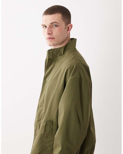 ASOS Green Oversized Funnel Neck Jacket for men