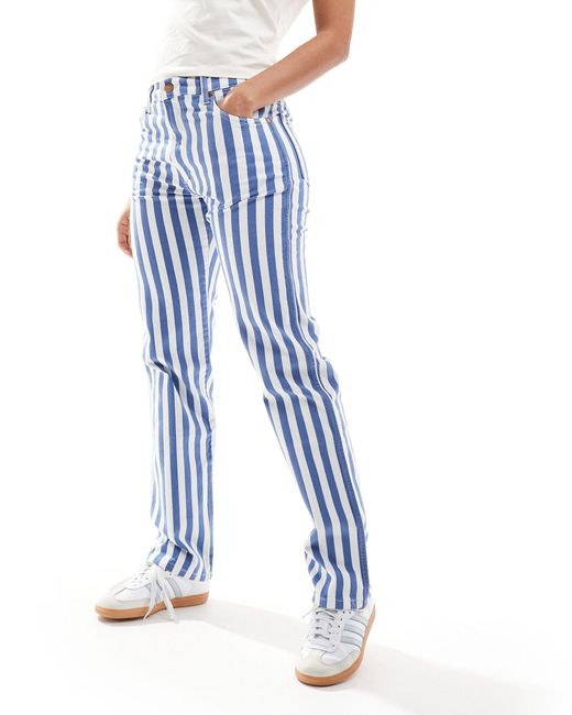 Wrangler Blue Sunset Stripe Straight Fit Jeans