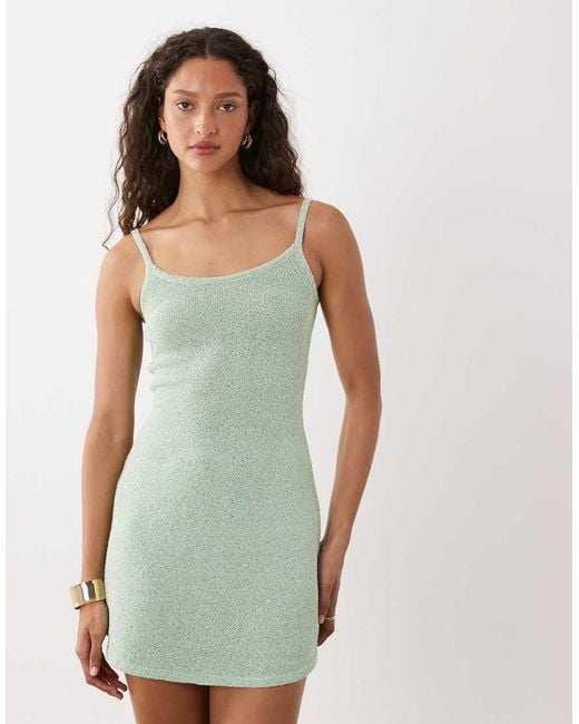 Cotton On Green Sparkle Mini Knit Dress