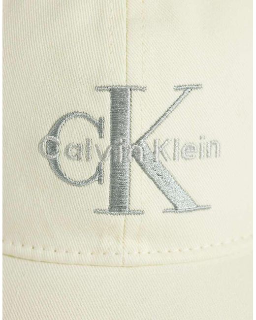 Calvin Klein Natural Jeans Silver Embroidery Logo Baseball Cap for men