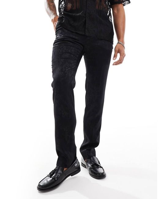 Twisted Tailor Black Suit Trousers for men