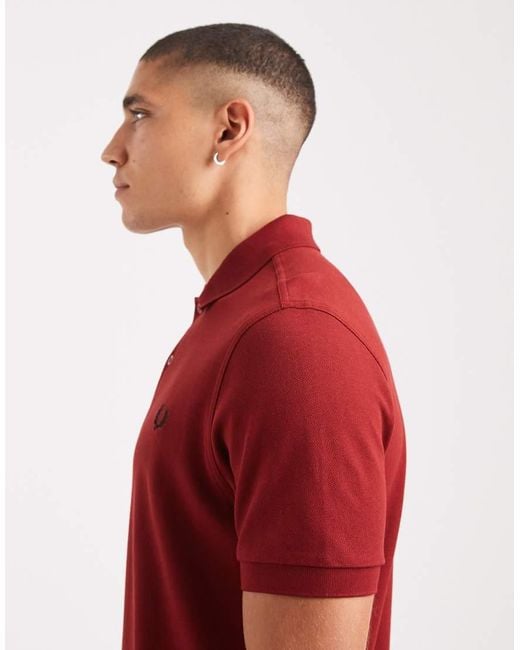 Polo Rojo Carmesí De Fred Perry de hombre de color Red