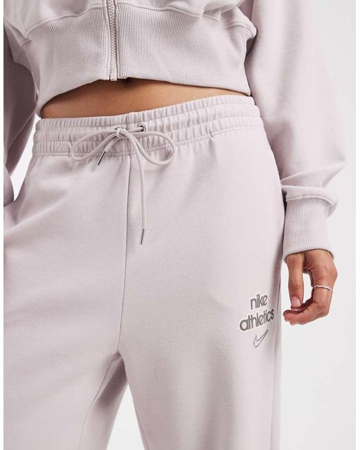 Nike Purple Phoenix Fleece High Waisted Wide Leg Joggers