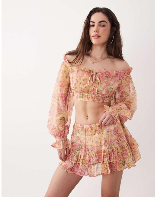Aray Pink Off Shoulder Top