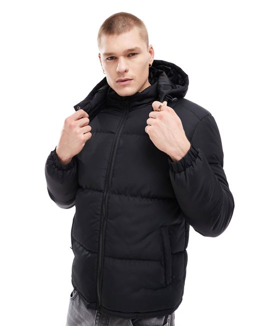 Doudoune à capuche Brave Soul pour homme en coloris Black