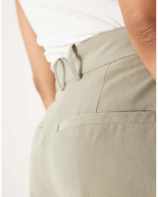 Tall - pantalon large habillé à pinces - kaki ASOS en coloris Natural