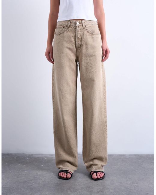 TOPSHOP Natural Column Mid Rise Jean